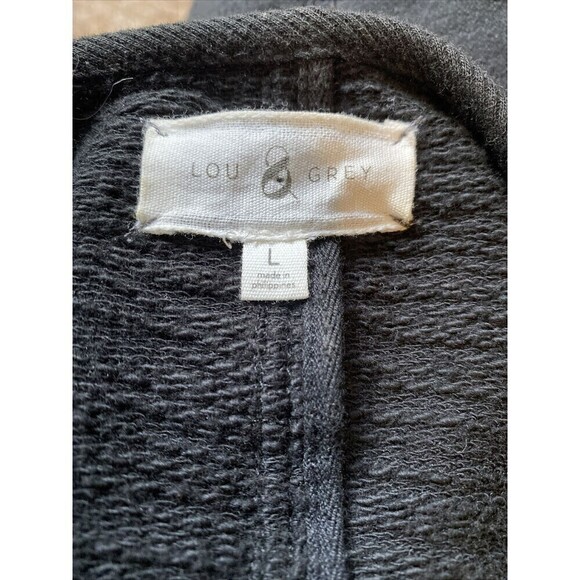 LOU & Grey Womens Large Pattern Play Moto Jacket Zip Front Black White C… - Picture 7 of 8